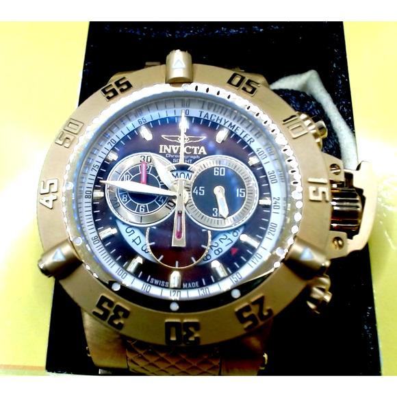 Invicta 5405 With Box Sub Aqua Noma III Mens Watch Swiss Goldtone - Picture 1 of 9